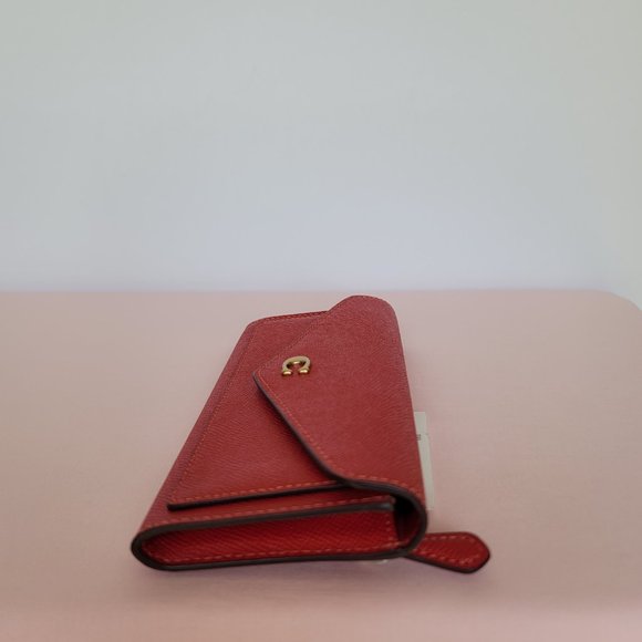 COACH Wyn Crossgrain Leather Wallet –Sport Red 🎈$121.⭐ - Picture 11 of 16